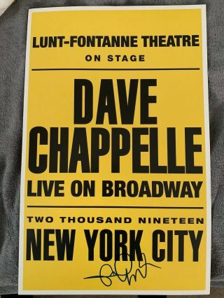 Dave Chappelle Autographed Signed Broadway Offcical Poster Rare Must