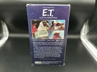 E.  T.  The Extra - Terrestrial (VHS,  1982) Rare Green & Black Collector Edition 2