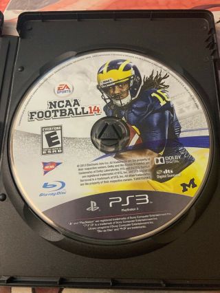 Ncaa Football 14 (sony Playstation 3,  2013) Ps3 Game Disc Only College Rare