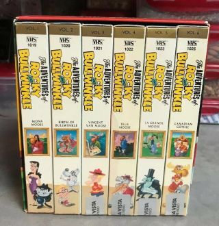 The Adventures Of Rocky & Bullwinkle Vol.  1 - 6 Set Vhs Tapes Color Rare Classic