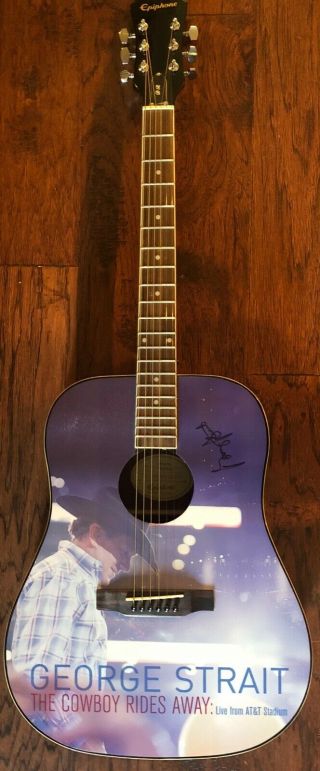 GEORGE STRAIT autographed RARE LIMIT Cowboy Rides Away guitar signed JSA 2