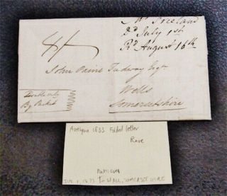 Nystamps British Antigua Stamp 1833 Folded Letter Rare