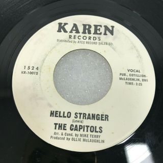 The Capitols - RARE PROMO 45 Cool Jerk / Hello Stranger Karen Records 1524 3