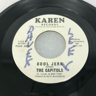 The Capitols - RARE PROMO 45 Cool Jerk / Hello Stranger Karen Records 1524 5