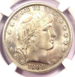 1901 - S Barber Half Dollar 50c - Ngc Au Details - Rare Date - Certified Coin