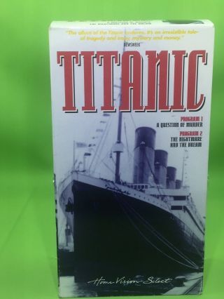 Titanic Vhs 1986 A Question Of Murder/ The Nightmare & Dream Rare - 2 Tape Set
