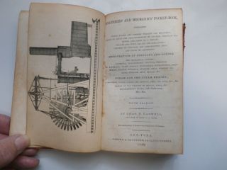 1848 ENGINEERS AND MECHANICS LEATHER POCKET - BOOK FIFTH EDITION - RARE 6
