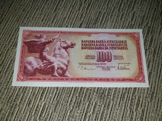 Yugoslavia 100 Dinara 1978.  Aunc - No Serial Number - Rare