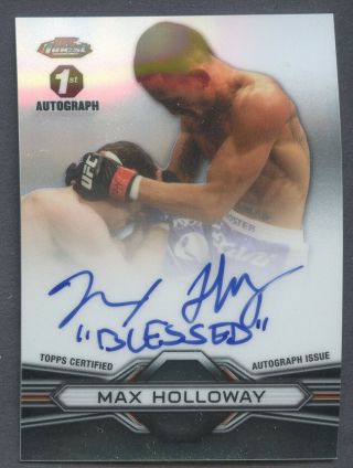 2013 Topps Finest 1st Autograph Rc Max " Blesssed " Holloway Inscripted Rare Ssp