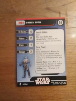 Star Wars Miniatures Knights Of The Old Republic Very Rare 41 Darth Sion