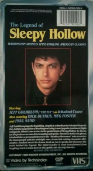 The Legend of Sleepy Hollow Classic VHS Jeff Goldblum Rare.  Play 2