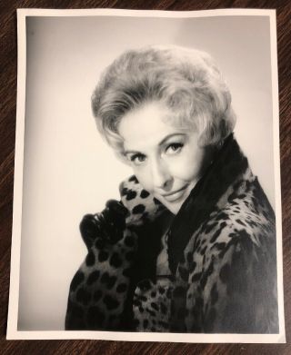 Rare John Engstead Stamped Double Weight Photo Barbara Stanwyck Leopard Coat 2