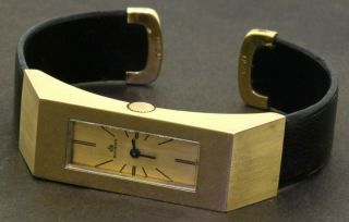 Bucherer Rare Vintage Heavy 18k Yellow Gold Ladies Cuff Mechanical Watch