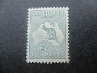 Kangaroo Stamps: 2d Grey 2nd Watermark - Rare (c300)