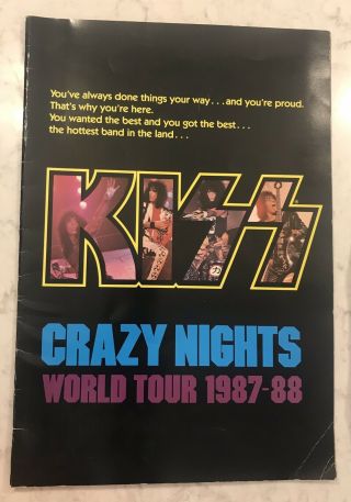 Kiss Crazy Nights Concert Tour Book 1987 - 1988 Vg Rare