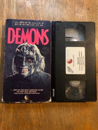 Demons Vhs Rare Htf Slip Cover World Video Screened & Plays Great