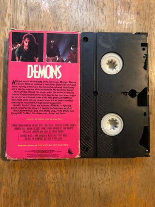 Demons VHS Rare HTF Slip Cover World Video Screened & Plays Great 2