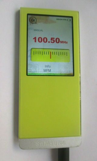 Rare Samsung YP - T10 2 GB Slim Portable Media Player with Bluetooth (Yellow) 3