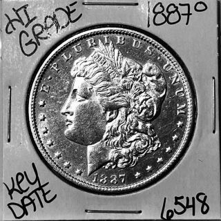 1887 O Morgan Silver Dollar Coin 6548 Rare Key Date