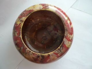Very Rare Vintage Usa Pottery Container With Multi Color Glazes