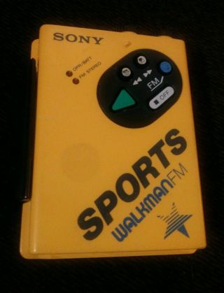 Sony Wm - F5 Walkman Radio Cassette Player Sports Waterproof Yellow Rare