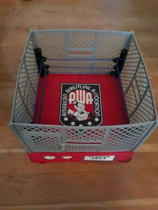 Rare 1980s Awa Steel Cage Wrestling Ring With Ropes,  Door,  Lock,  Cond