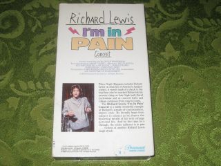 RICHARD LEWIS I ' M IN PAIN CONCERT VHS VIDEO RARE MOVIE NOT ON DVD 2