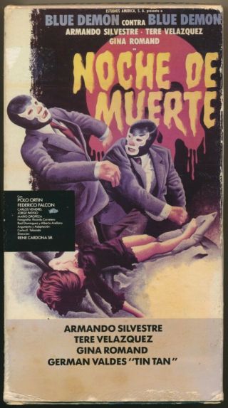 Noche De Muerte Blue Demon Lucha Libre Mexican Wrestling Great Artwork Vhs Rare