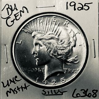 1925 P Bu Gem Peace Silver Dollar Unc Ms,  U.  S.  Rare Coin 6368