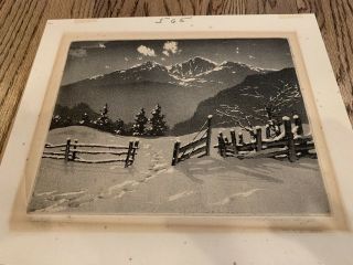 Rare Lyman Byxbe (1886 - 1980) Aquatint " First Snowfall " 1936
