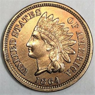 1864 Copper Nickel Indian Head Penny Coin Rare Date