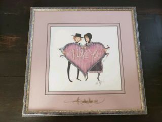 Rare P.  Buckley Moss " From My Heart " Artist Proof 8/25 Signed On Print And Frame