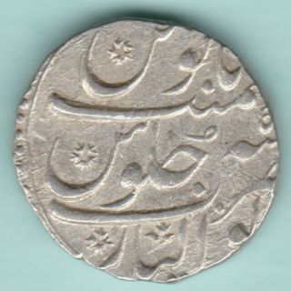 Mughal India Mohammed Shah Gwalior One Rupee Ex Rare Silver Coin