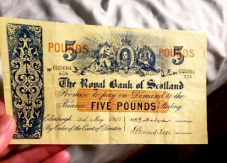 THE ROYAL BANK OF SCOTLAND 5 POUNDS 1960 RARE G22604 3