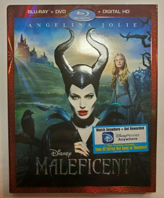 Maleficent (blu - Ray,  Dvd,  A Rare Out - Of - Print Slip Cover.  From Disney)