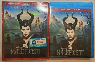 Maleficent (Blu - ray,  DVD,  A Rare Out - of - Print Slip Cover.  From Disney) 3