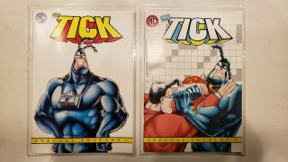 The Tick Special Edition 1 And 2 1988 First Print Rare Factory Bag 9.  6 Nm