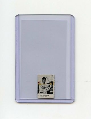 Gil Hodges Brooklyn Dodgers 1950 R423 Rare Green Back Baseball Card Scarce