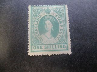 Queensland Stamps: 1866 Postal Fiscals 1/ - - Rare (f305)