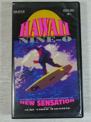 Hawaii Nine - O Surfing Vhs Pal Video Tape Rare