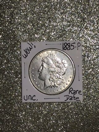 1885 UNC Morgan Silver Dollar US,  BU Rare Coin GEM BU 3