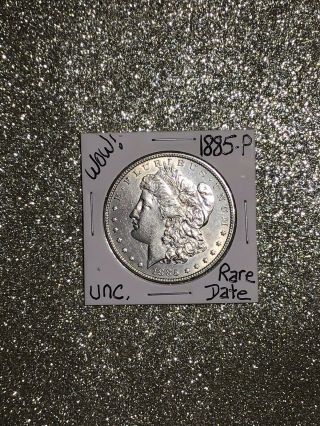 1885 UNC Morgan Silver Dollar US,  BU Rare Coin GEM BU 5