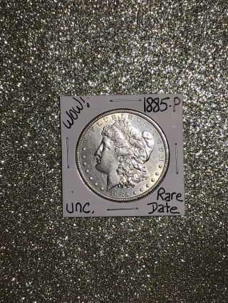 1885 UNC Morgan Silver Dollar US,  BU Rare Coin GEM BU 7