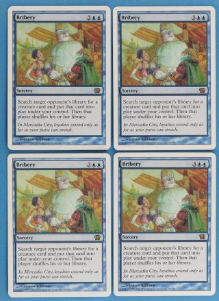 Bribery [4x X4] 8th Edition Nm - M Blue Rare Magic Mtg Cards (34391) Abugames
