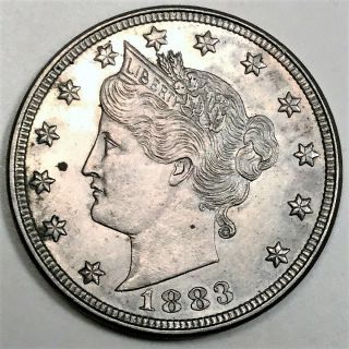 1883 Liberty V Nickel No Cents Au/bu Coin Rare Date