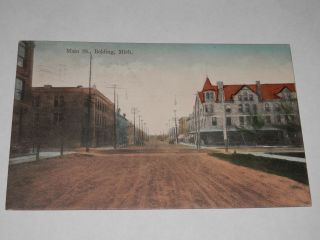 Belding Michigan - Rare Old Postcard - Main Street