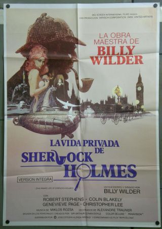 Tn28 The Private Life Of Sherlock Holmes Billy Wilder Rare 1sh Poster Spain