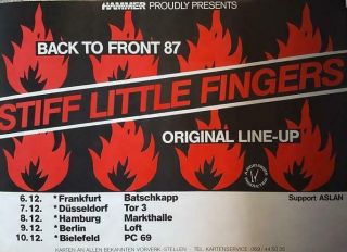 Stiff Little Fingers : Ultra Rare 1987 German Concert Tour Poster