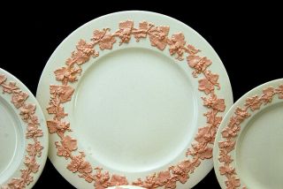 Rare 16 Pc Wedgwood Queensware Pink On Cream Group