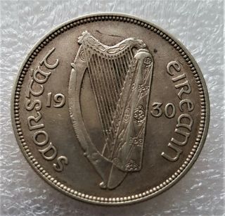 Ireland 1930 Rare Half Crown 75 Silver